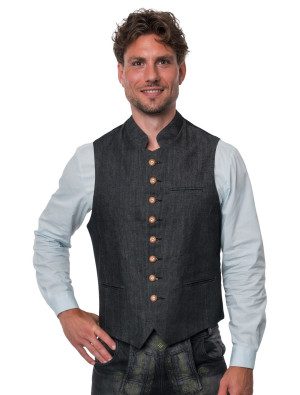 Trachtenweste Jeans Herren schwarz S