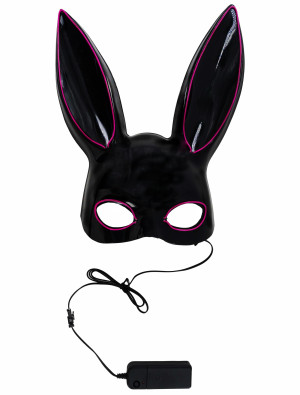 LED Maske Bunny schwarz/lila