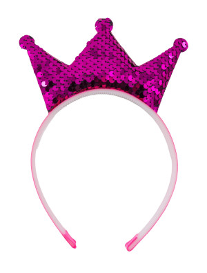 Haarreif Krone aus Pailletten pink