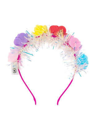 Haarreif Rosen und Lametta mit LED bunt