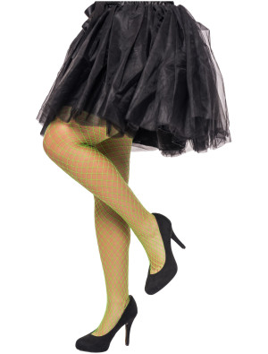 Netzstrumpfhose medium Damen neongrün S/M