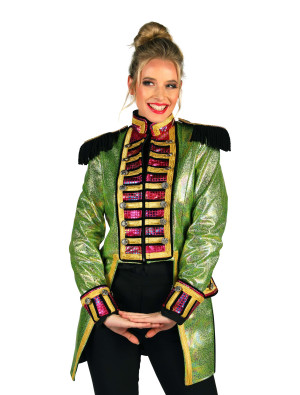 Jacke Zirkusdirektorin metallic Damen grün L