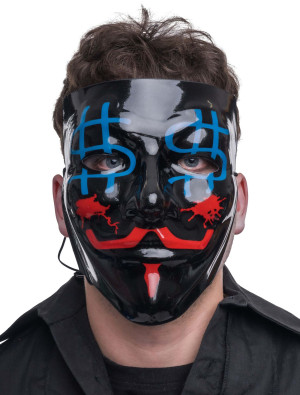 Maske Leuchtend Dollar Augen schwarz/rot/blau | Kostümzubehör & Accessoires für Karneval & Halloween | Deiters