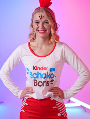 T-Shirt langarm kinder Schoko-Bons Damen weiß S