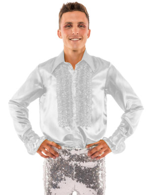 Hemd Satin Herren weiß 3XL