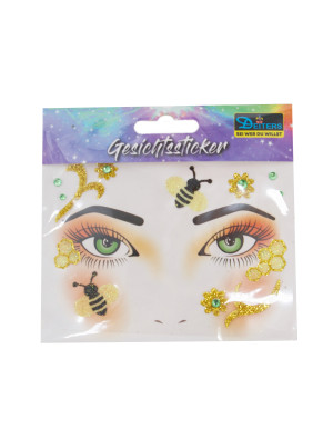 Gesichtssticker Biene und Blume gold/gelb
