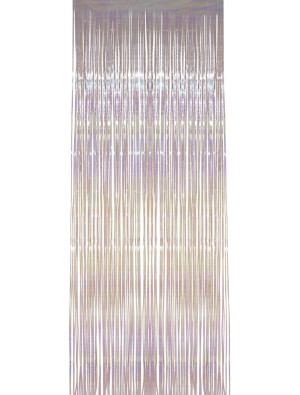 Lamettavorhang holographisch 0,91 m x 2,44 m transparent | Partydeko für Karneval, Halloween & mehr | Deiters