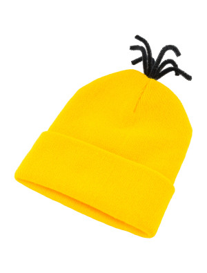 Strickmütze mit Haaren gelb one size