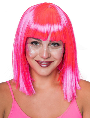 Perücke Jill neonpink one size