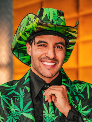 Cowboyhut Cannabis grün/schwarz 61