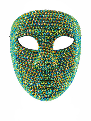 Maske Strass türkis