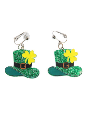 Ohrclips Zylinder St. Patrick's day grün