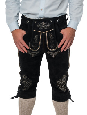 Lederhose Josef, Herren, Schwarz | Trachtenmode für Oktoberfest | Deiters