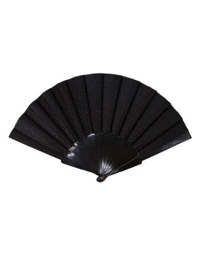 Fächer mit Glitzer schwarz