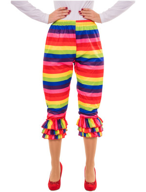 Leggings mit Rüschen gestreift bunt S/M