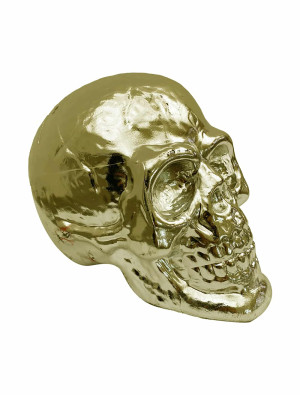 Deko Totenschädel 17x11,5x13,5cm gold