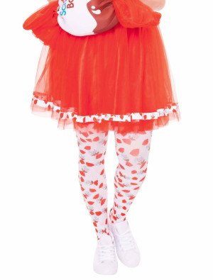 Strumpfhose kinder Schoko-Bons Damen rot/weiß 2XL/3XL