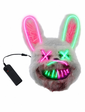 LED Maske Horror Hase bunt