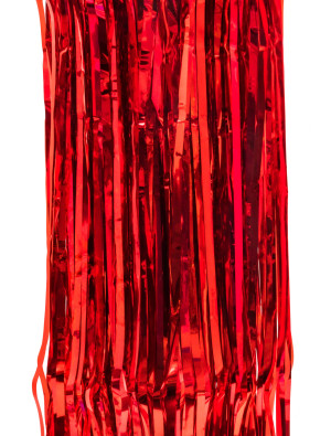 Lamettavorhang metallic 1m x 2,5m rot