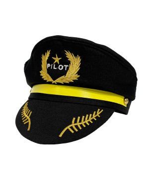 Mütze Pilot schwarz/gold 61