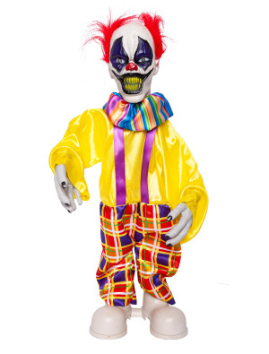 Horrorclown stehend mit Funktion 60cm | Partydeko für Karneval, Halloween & mehr | Deiters