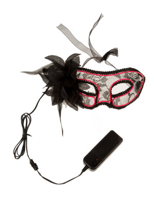 Augenmaske mit Spitze und LED pink/schwarz