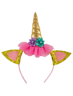 Haarreif Einhorn gold/rosa