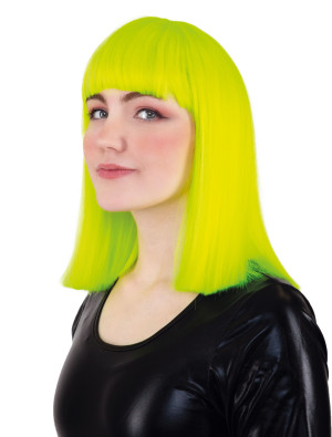 Perücke Langhaar glatt mit Pony neongrün | Kostümzubehör & Accessoires für Karneval & Halloween | Deiters