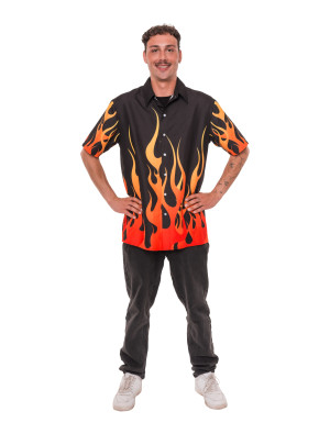 Hemd Flamme Herren schwarz/rot 4XL/5XL