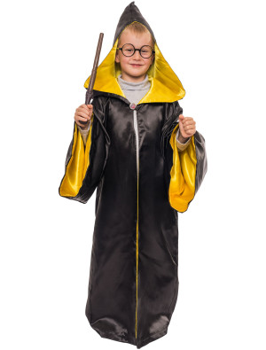 Zauberer Robe schwarz/gelb one size