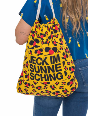 JIS Turnbeutel Logo Jeck im Sunnesching schwarz/gelb