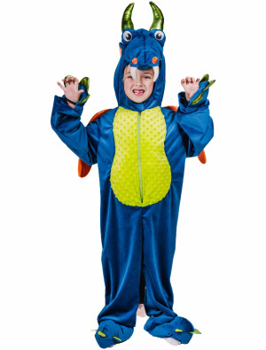Overall Plüsch Drache für Mädchen in blau | Karneval | Tierkostüme | Deiters