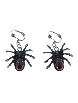 Ohrclips Spinne schwarz/rot
