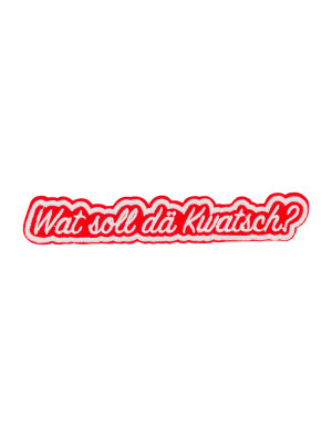 Bügelpatch Wat soll dä Kwatsch? 15cm rot/weiß