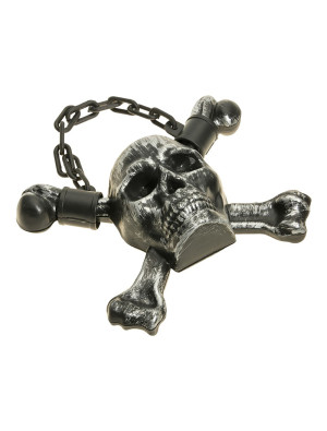 Deko Totenkopf zum Aufhängen 27x8x22cm silber | Partydeko für Karneval, Halloween & mehr | Deiters