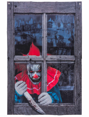 Dekotuch Clown im Fenster bunt | Partydeko für Karneval, Halloween & mehr | Deiters