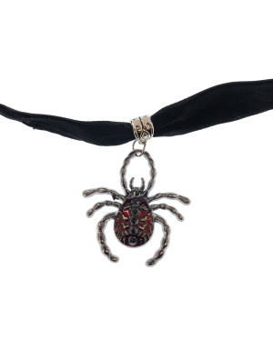 Choker Spinne schwarz/silber