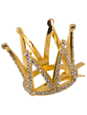 Mini Krone mit Kristall Damen gold/silber