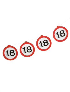 Girlande Verkehrsschild 18 | Partydeko für Karneval, Halloween & mehr | Deiters