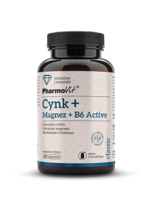 CYNK + MAGNEZ + WITAMINA B6 ACTIVE 120 KAPSUŁEK - PHARMOVIT (CLASSIC)