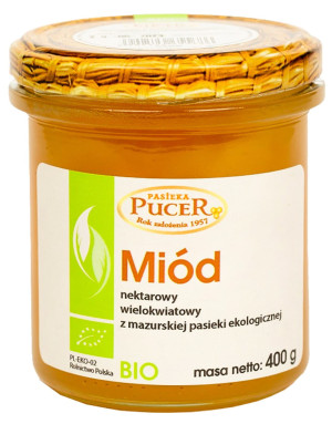 MIÓD NEKTAROWY WIELOKWIATOWY BIO 400 g - PASIEKA PUCER