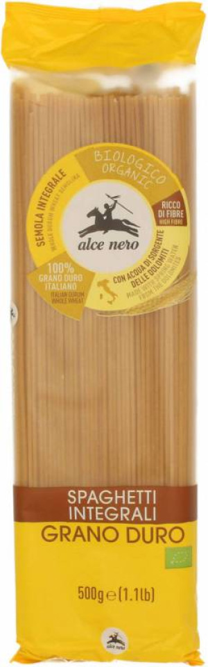 Makaron Razowy Spaghetti Semolina BIO 500g Alce Nero