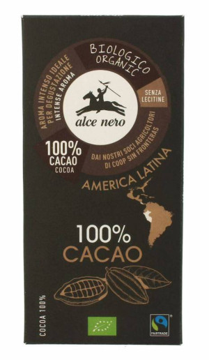 Tabliczka Gorzka 100% Kakao Bio 50g Alce Nero