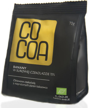 BANANY W SUROWEJ CZEKOLADZIE BIO 70G COCOA