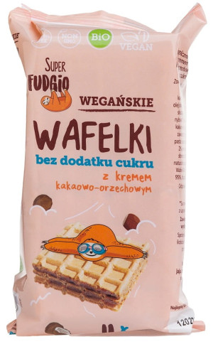 Wafelki Wegańskie Bez Cukru z Kremem Kakaowo-Orzechowym 120g