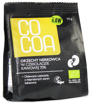 Orzechy Nerkowca w Czekoladzie Kawowej BIO 70g Cocoa
