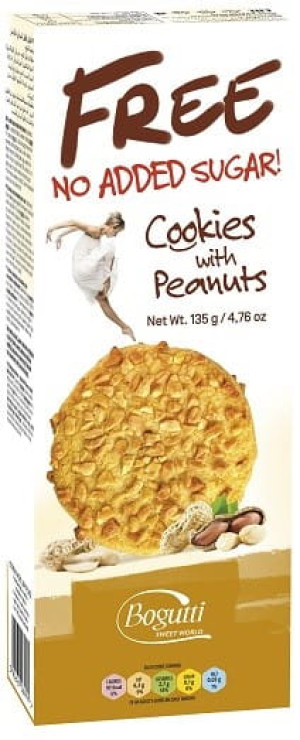 Ciasteczka z orzeszkami arachidowymi Bez Cukru 135g Bogutti