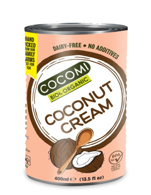 KREM KOKOSOWY BEZ GUMY GUAR BEZ DODATKU CUKRÓW BIO 400 ml (PUSZKA) - COCOMI