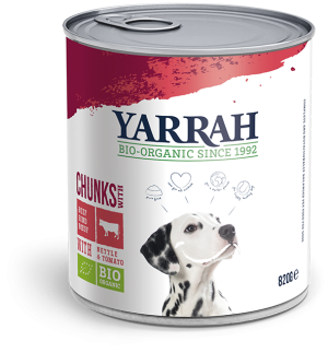 KARMA Z WOŁOWINĄ, POKRZYWĄ I POMIDOREM BIO 820 g DLA PSA - YARRAH