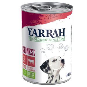 KARMA Z WOŁOWINĄ, POKRZYWĄ I POMIDOREM BIO 405 g DLA PSA DOROSŁEGO - YARRAH